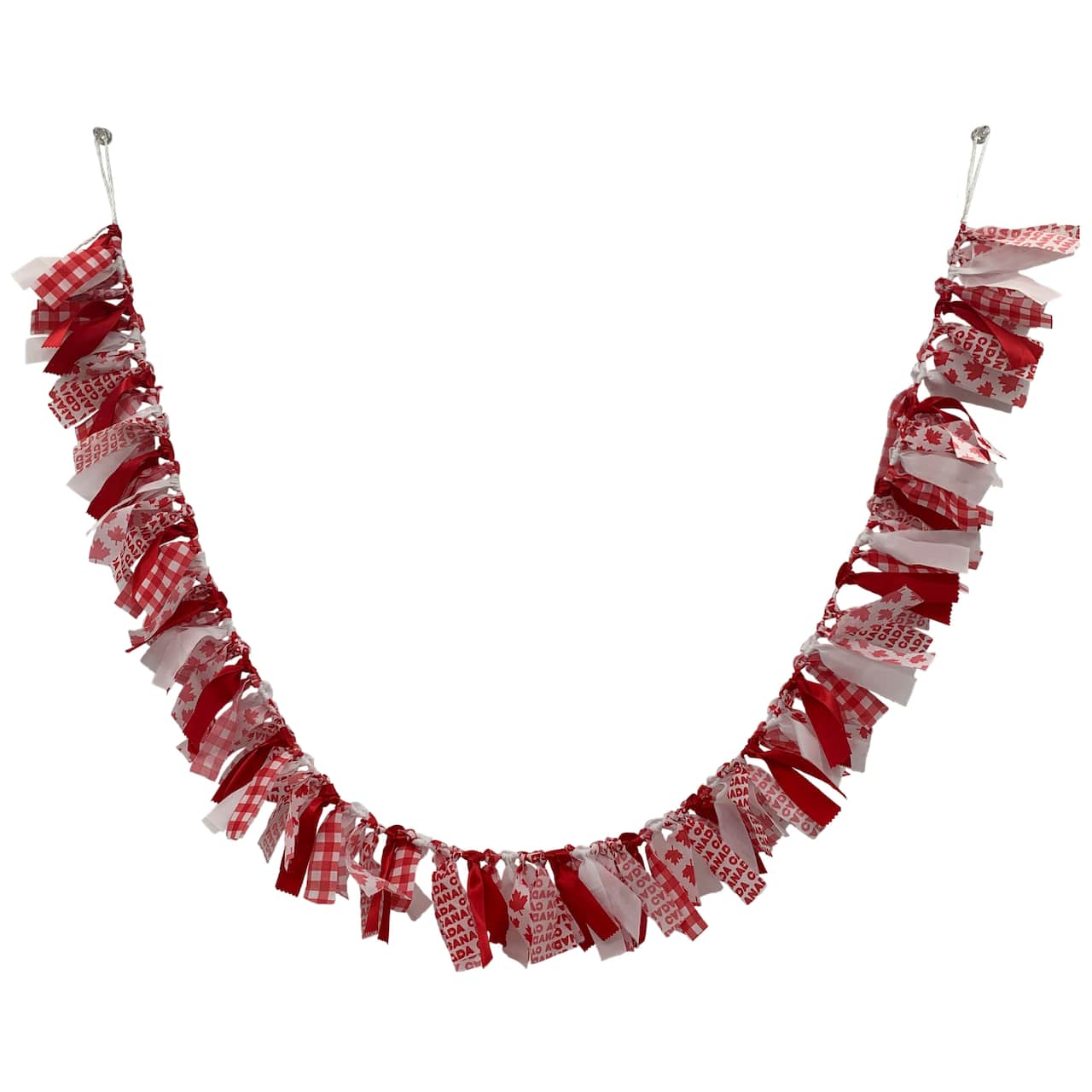 6ft. Red & White Fabric Ties Garland by Celebrate It™